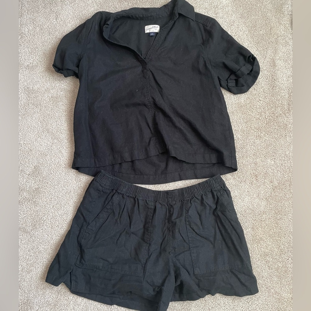 Black matching top and bottom set